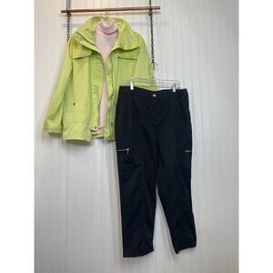 Chico’s Windbreaker Jacket - Turtle Neck Sweater & Cropped Pants Bundle Size M